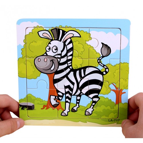 EVERY FAMILY - 24 Styles Wooden Kids Jigsaw Puzzles Toys With Animals A Zebra